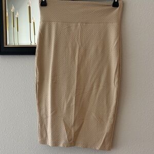 bebe Textured Tan Pencil Skirt